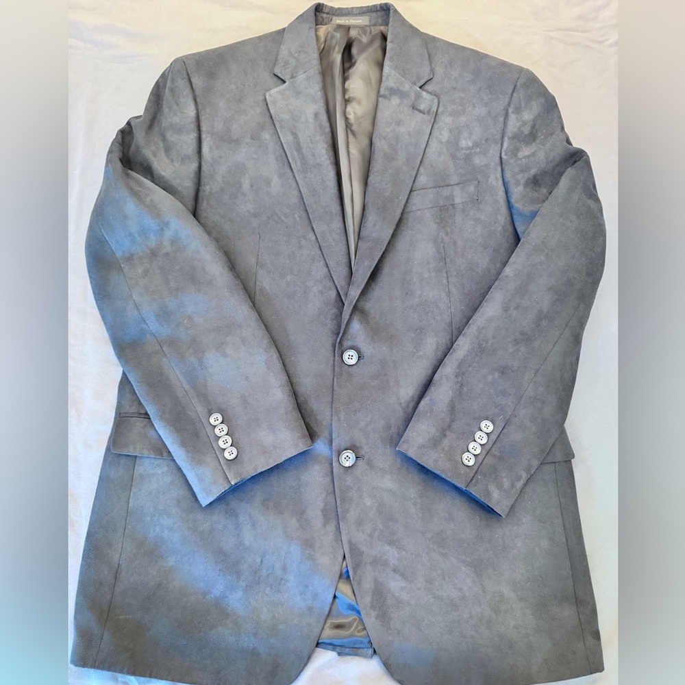 RALPH LAUREN Mens Black Soft Micro Suede Sport Coat Blazer Jacket 42L